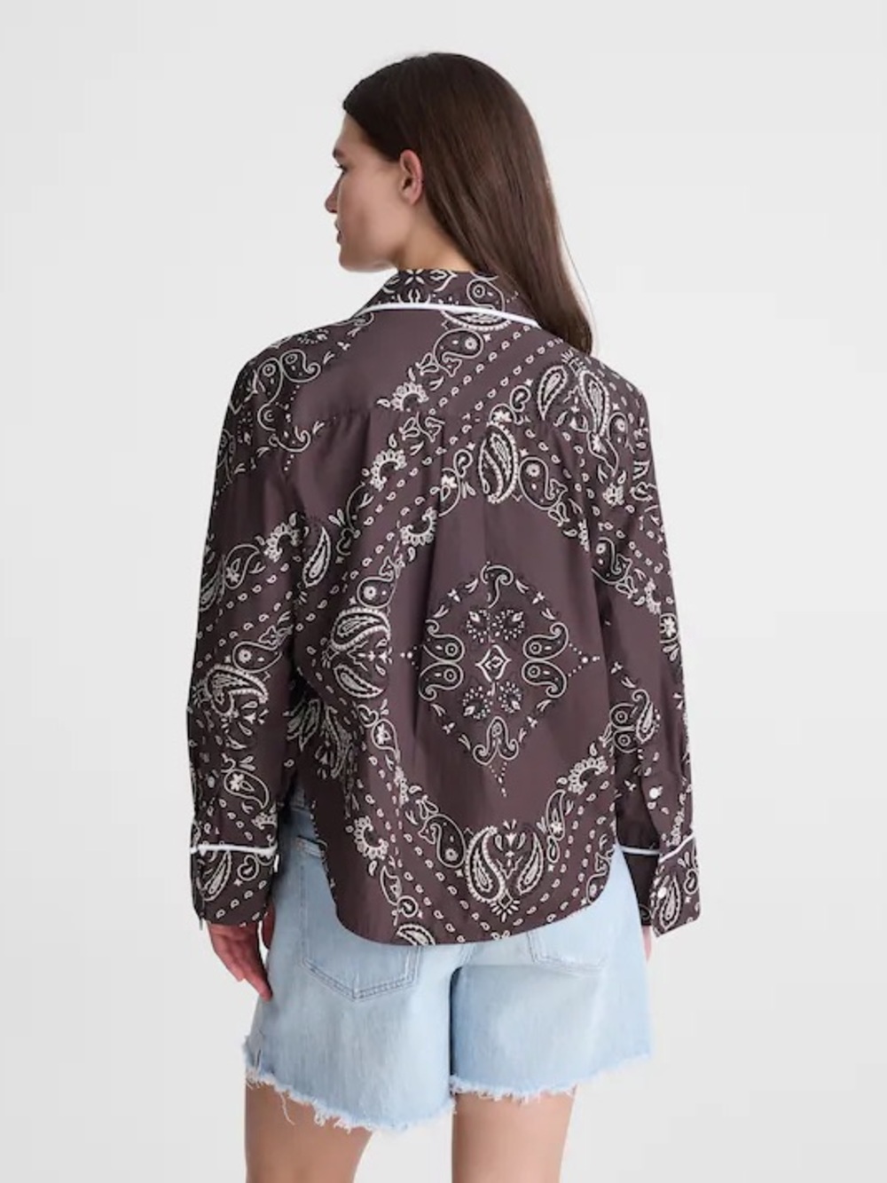 Madewell Brown Paisley-Print Button-Down Shirt - Picture 2 of 5